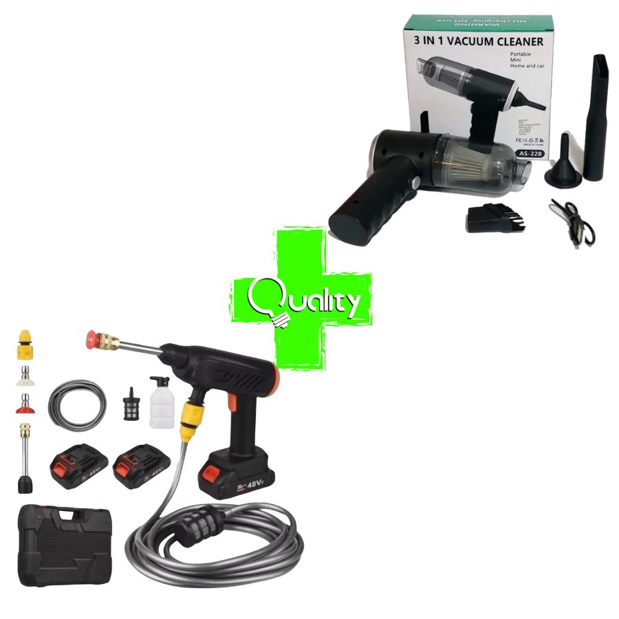 Combo Hidrolavadora + Aspiradora – Limpieza Total para Tu Auto en Casa 🚗✨