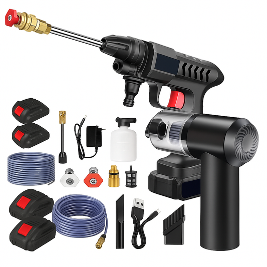 Combo Hidrolavadora + Aspiradora – Limpieza Total para Tu Auto en Casa 🚗✨