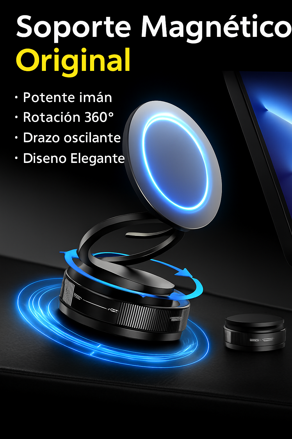 🧲 Soporte Magnético Original” – Sujeción Inteligente y Estilo Futurista para tu Auto o Escritorio
