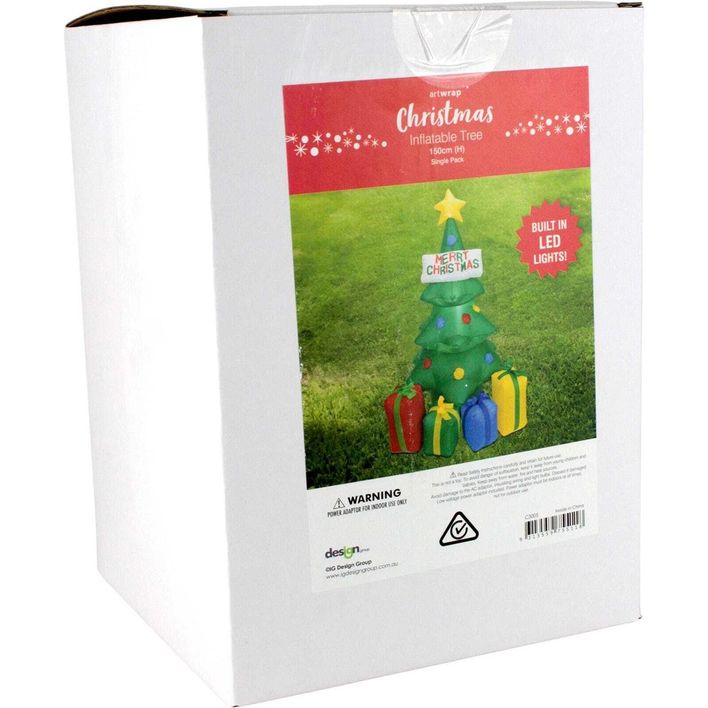 Árbol Inflable Navideño “Merry Christmas 150” – Decoración Iluminada con Regalos Integrados (150 cm)